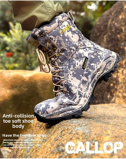 Men's Camouflage Tactical Boots Desert Waterproof Work Safety Shoes Mountaineering Shoes Ankle Boots Men's Outdoor Boots