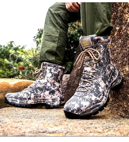 Men's Camouflage Tactical Boots Desert Waterproof Work Safety Shoes Mountaineering Shoes Ankle Boots Men's Outdoor Boots
