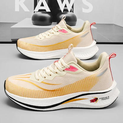 Unisex Running Shoes 2025 Autumn Breathable Mesh Sports Shoes Comfortable Lace-up Flat Sneakers for Men Women