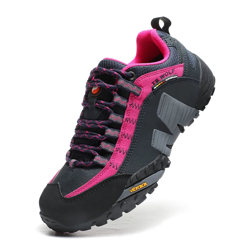 Outdoor couple hiking shoes, men's waterproof hiking shoes, leather tactical shoes, women's non slip outdoor shoes