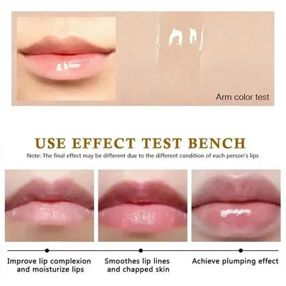 Lip plumper oil, instant volumizer, increases lip elasticity, long-lasting hydration, lip gloss, sexy beauty makeup.