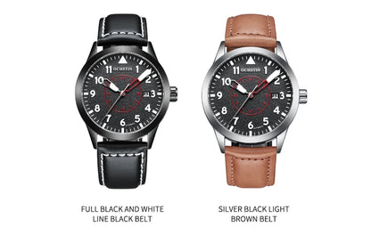 OCHSTIN Men Automatic Mechanical Movement Watch Leather Strap Nylon Male Clock Fashion Waterproof for Men Gift Wirstwatches