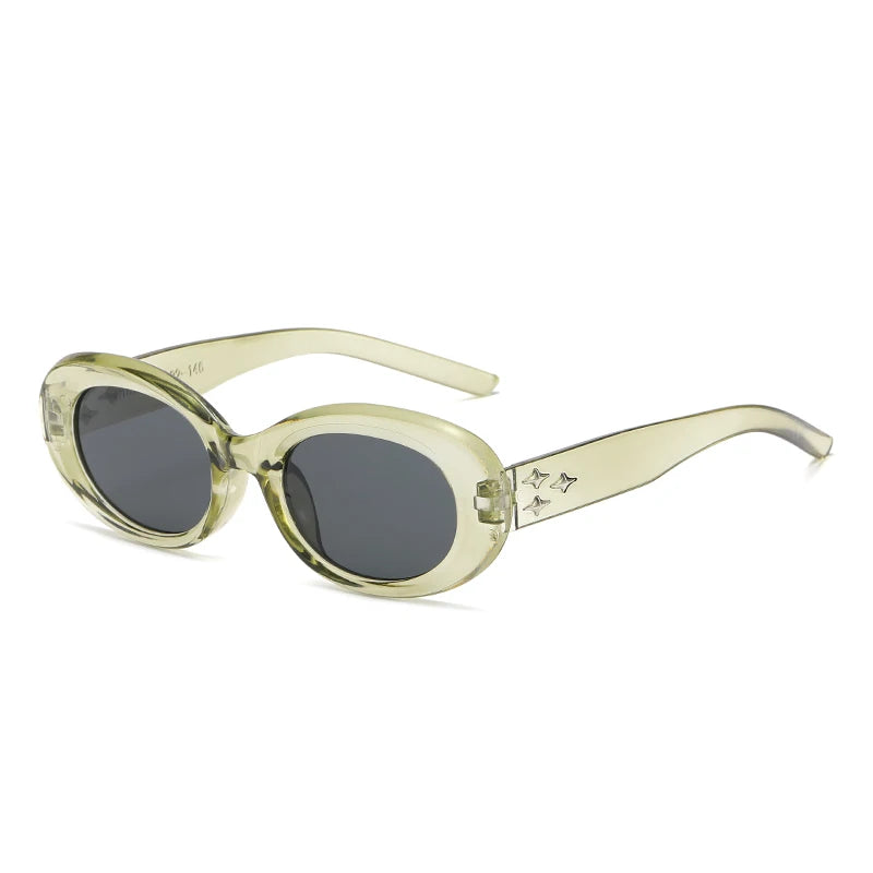 New 2025 Oval Sunglasses for Men Women Fashion Retro Brand Design Shades Eyewear Female Candy Color Goggle Fishing Sun Glasses
