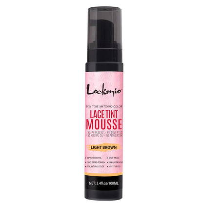 LOCKMIO Natural Lace Tint Spray Dyed Foam Mousse for Women 100ML Wigs Mesh Skin-fitting Invisible Colorant Cosplay Wig Dye Mist