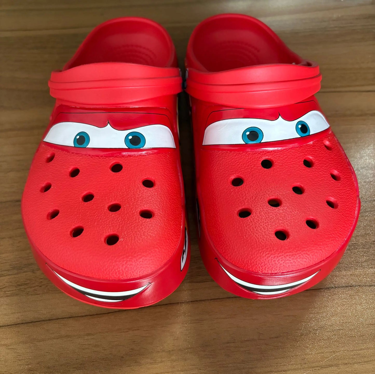 Mcqueens Pixar Cars Cartoon Kawaii Waterproof Breathable Eva Slippers For Adults Solid Outdoor Sandals With Holes Casual Shoes