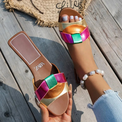 Designer New Sandals Low Heel Comfortable Slippers Sexy Peep Toe Shoes Luxurious Outdoor Beach Women's Breathability Shoes