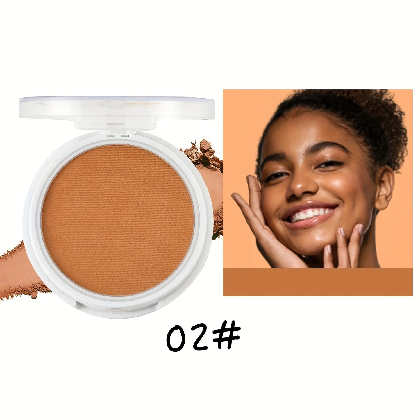 Wheat Bronzing Powder for Dark Skin, Matte Finish, Sweatproof &amp; Oil Dark Foundation Concealer, Powder Puff And Mirror