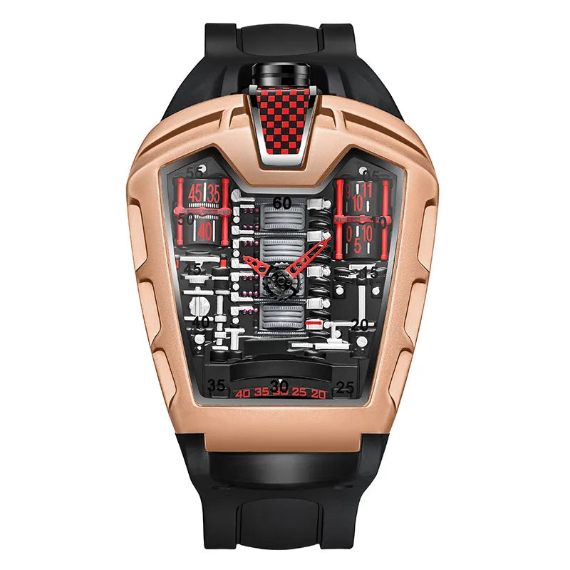 Men's Hollow Watch Ghost Silica Silicone Bracelet Quartz Watch Cool Relogio Men Watch Skeleton Ghost Student Clock