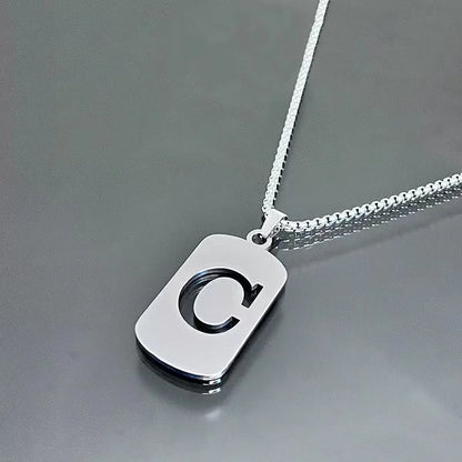 Stainless steel Men Women Pendant Necklace Hollow 26 Mother Without Plating Design  Style Hip Hop Chain for Daily Wear and Gift