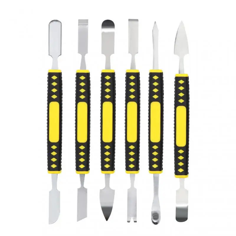 6PCS Metal Crowbar Prying Opening Repair Tool Kit For Mobile Phone Notebook Dual Heads Metal Spudger Home Hand Tools Sets