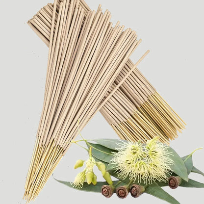 High-quality natural bamboo and eucalyptus incense sticks - Long-lasting fresh mint fragrance, home yoga meditation, holiday decoration (Christmas, Halloween, Thanksgiving) - Air purification and relaxation aroma.