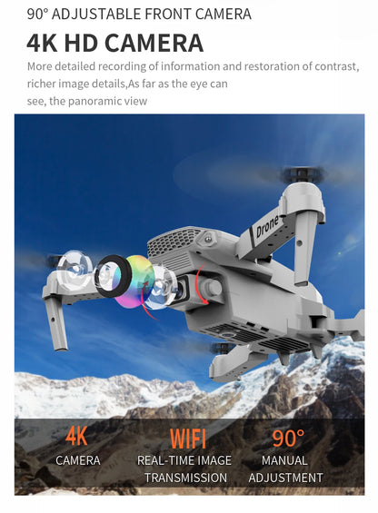 Professional Drone E88 4k wide-angle HD camera WiFi fpv height Hold Foldable RC quadcopter helicopter Camera-free children's toys