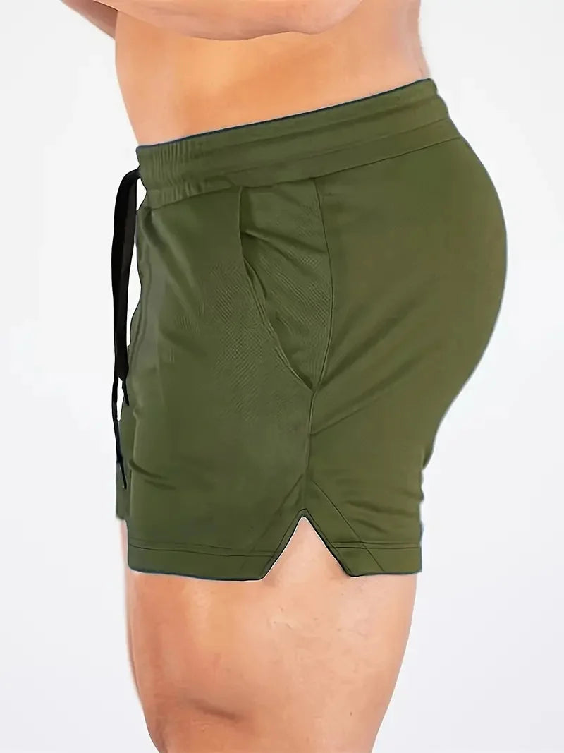 Mens Gym Training Shorts Men Sports Casual Clothing Fitness Workout Running Grid quick-drying compression Shorts Athletics