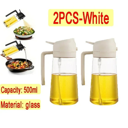 Dual Purpose Glass Oil Bottle Kitchen Spray Oil Sprayer Bottle Kitchen Oils Spray Can Leakproof Oil Spray Bottle Household