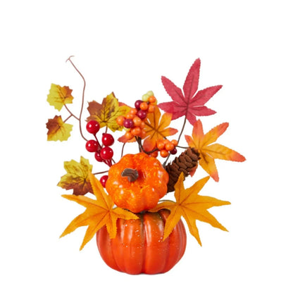 Halloween Artificial Maple Leaf Pumpkin Bonsai Ornaments Autumn Harvest Decor Thanksgiving Halloween Party DIY Decorations