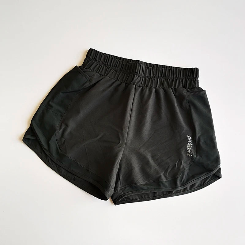 Summer Women's Loose Sports Shorts Women 2 in 1 Fitness Shorts High Waist Yoga Shorts Quick Dry Running Casual Sports Shorts