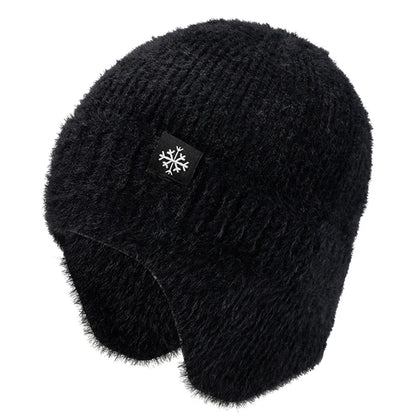 Hot Sale Women Earflap Winter Hat Candy Colors Fashion Faux Fur Knitted Hat Kpop Style Soft Beanie Hats Female Streetwear Cap