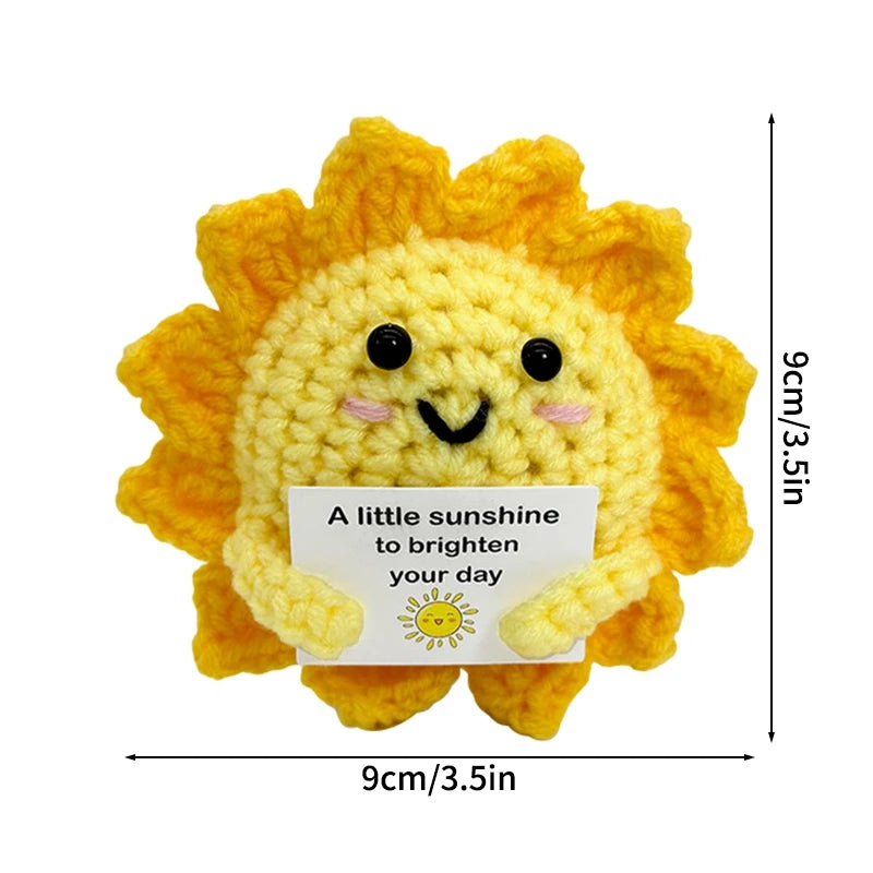 Cute Mini Positive Crochet Bee Hand-woven Animal Doll Thank You Gift for Birthday Teachers Graduation Car Interior Accessories