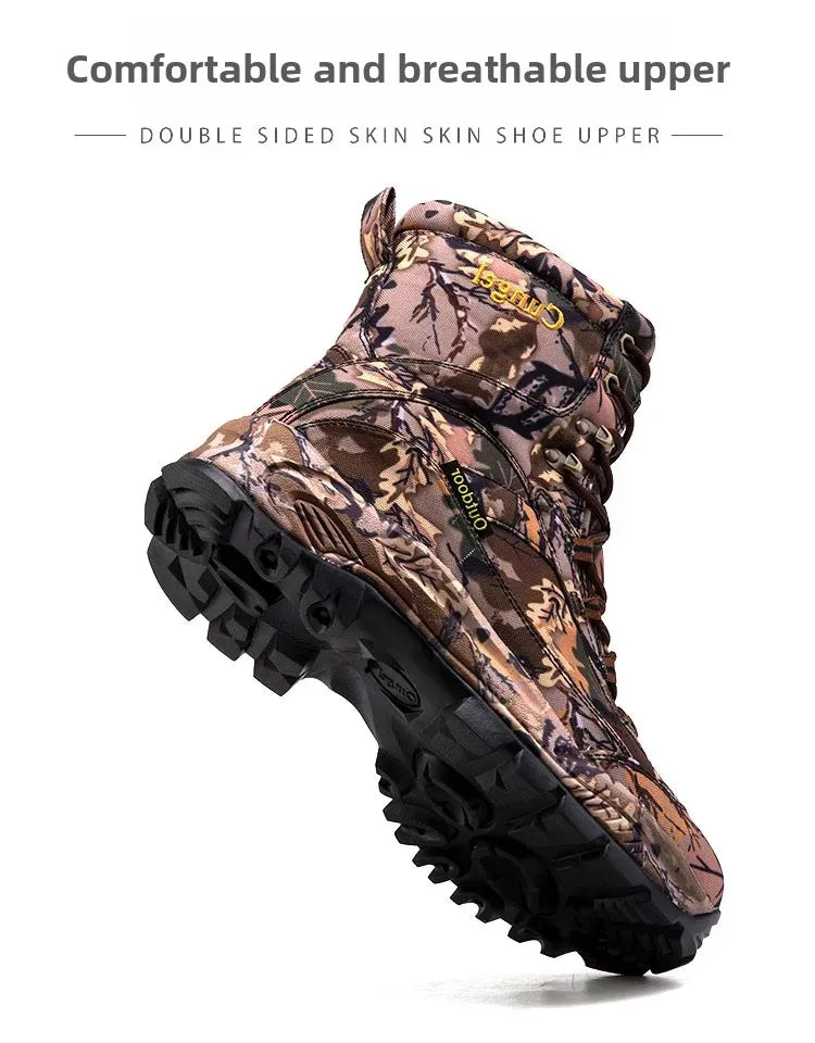Men's Camouflage Tactical Boots Desert Waterproof Work Safety Shoes Mountaineering Shoes Ankle Boots Men's Outdoor Boots