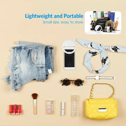 USB Charging LED Selfie Ring Light Lens for Mobile Phones, LED Selfie Ring Lamp for iPhone, Samsung, Xiaomi, Huawei Phone Selfie Light