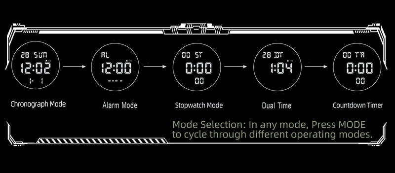 NORTH EDGE 2025 TERRAX Men's Digital Military Watches Outdoor Sports Swimming Waterproof 50M Stopwatch Countdown Light Watch Men