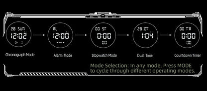 NORTH EDGE 2025 TERRAX Men's Digital Military Watches Outdoor Sports Swimming Waterproof 50M Stopwatch Countdown Light Watch Men
