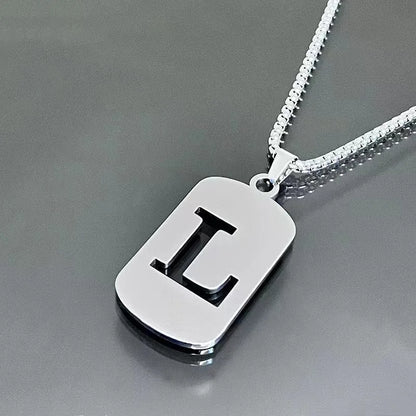 Stainless steel Men Women Pendant Necklace Hollow 26 Mother Without Plating Design  Style Hip Hop Chain for Daily Wear and Gift