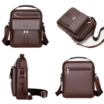 2025 New Men's Crossbody Shoulder Bags Waterproof Vintage Large Capacity PU Leather Bag Men's Messenger Tote