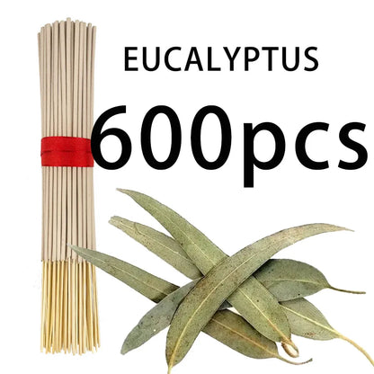 High-quality natural bamboo and eucalyptus incense sticks - Long-lasting fresh mint fragrance, home yoga meditation, holiday decoration (Christmas, Halloween, Thanksgiving) - Air purification and relaxation aroma.