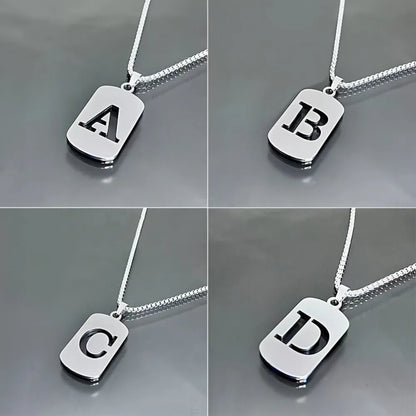 Stainless steel Men Women Pendant Necklace Hollow 26 Mother Without Plating Design  Style Hip Hop Chain for Daily Wear and Gift