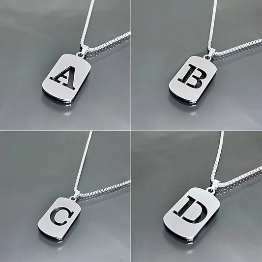 Stainless steel Men Women Pendant Necklace Hollow 26 Mother Without Plating Design  Style Hip Hop Chain for Daily Wear and Gift