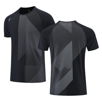 Quick Dry T-Shirt Men Running Fitness Sports Top Gym Training Shirt Breathable Jogging Casual Sportswear