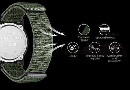 NORTH EDGE 2025 TERRAX Men's Digital Military Watches Outdoor Sports Swimming Waterproof 50M Stopwatch Countdown Light Watch Men