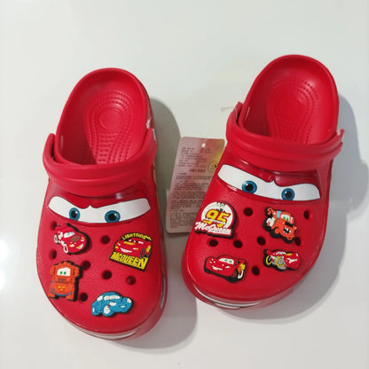 Mcqueens Pixar Cars Cartoon Kawaii Waterproof Breathable Eva Slippers For Adults Solid Outdoor Sandals With Holes Casual Shoes
