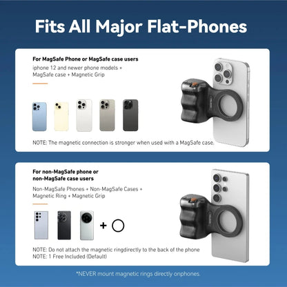TELESIN Phone Camera Shoot Hand Grip Magnetic Smart Phone Holder Shooting Aid Remote Control Handle For Iphone Android Phone
