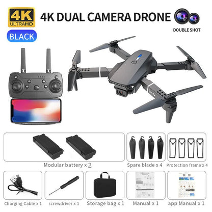 Professional Drone E88 4k wide-angle HD camera WiFi fpv height Hold Foldable RC quadcopter helicopter Camera-free children's toys