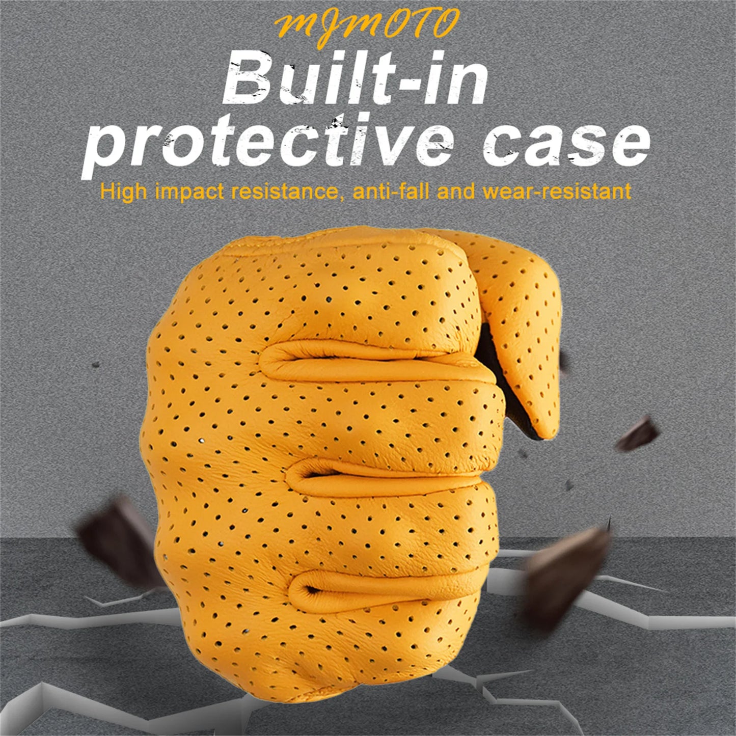 Classic Retro Leather Motorcycle Gloves Summer Wear-Resistant Anti-Slip Men Women Mountain Bike Moto Biker Bicycle Accessories