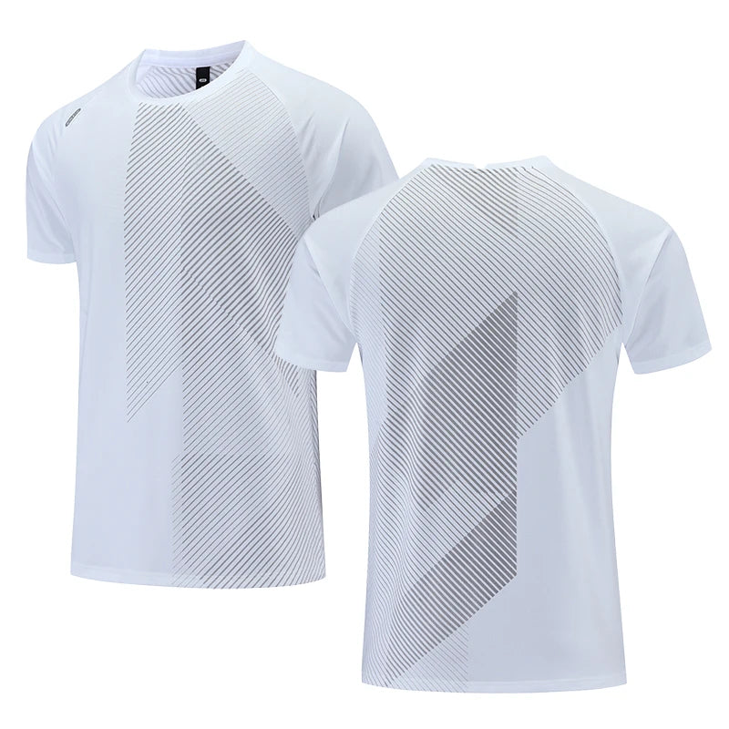 Quick Dry T-Shirt Men Running Fitness Sports Top Gym Training Shirt Breathable Jogging Casual Sportswear