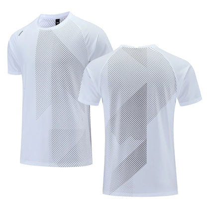 Quick Dry T-Shirt Men Running Fitness Sports Top Gym Training Shirt Breathable Jogging Casual Sportswear