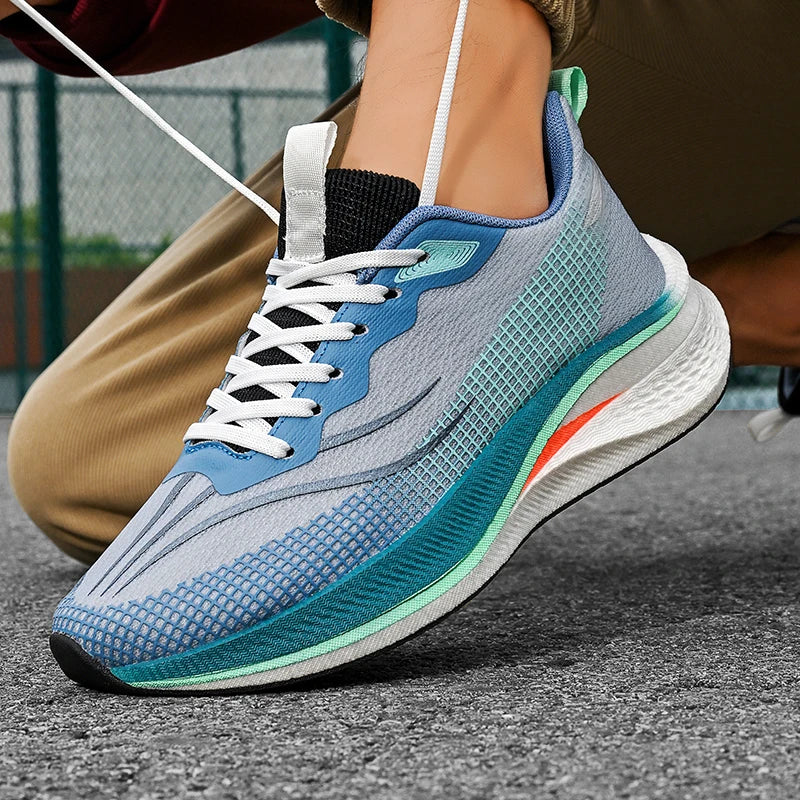 Unisex Running Shoes 2025 Autumn Breathable Mesh Sports Shoes Comfortable Lace-up Flat Sneakers for Men Women