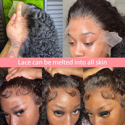 Brazilian Curly Short Bob 13x4 Lace Frontal Wig 200% Density Deep Wave 4x4 Transparent Lace Front Wigs 100% Human Hair For Women