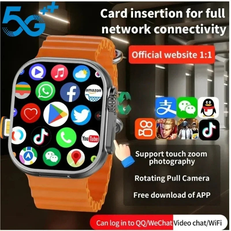 4G Android Smartwatch DW100 New Global Call Fingerprint Unlock 4G SIM Card 2.29 Inch AMOLED Video Chat WIFI GPS App Download