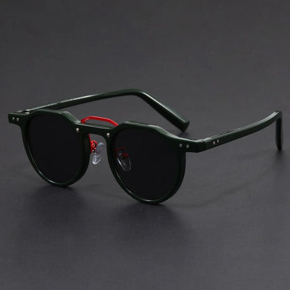 Retro Metal Frame Oval Sunglasses for Women Men Trendy Punk Round Sun Glasses Luxury Brand Designer Driving Shades