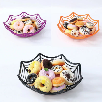 Halloween Spider Web Dessert Basket, Halloween Party Decoration 2025, Candy Bowl, Haunted House, Trick or Treat, Party Supplies, Snack Tray
