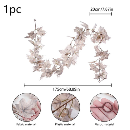 1pc simulation maple leaf vine, artificial leaves, autumn, Christmas, Halloween, harvest festival, Thanksgiving decoration