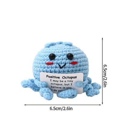 Cute Mini Positive Crochet Bee Hand-woven Animal Doll Thank You Gift for Birthday Teachers Graduation Car Interior Accessories