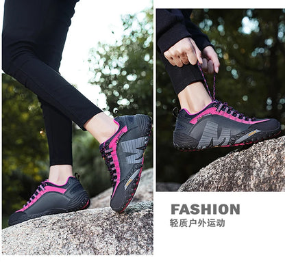 Outdoor couple hiking shoes, men's waterproof hiking shoes, leather tactical shoes, women's non slip outdoor shoes