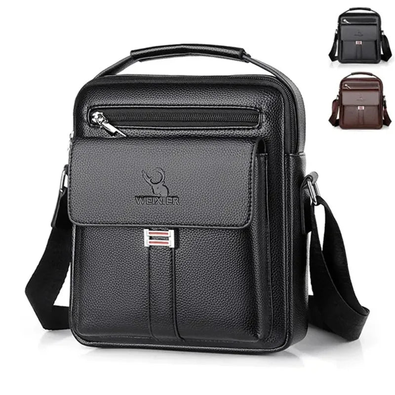 2025 New Men's Crossbody Shoulder Bags Waterproof Vintage Large Capacity PU Leather Bag Men's Messenger Tote