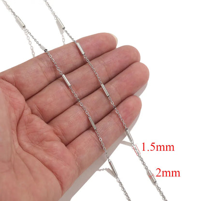 2-meter Lips Beads Chain Stainless Steel Cable Chains for Jewelry Making DIY Necklace Bracelet Accessories Gold Chain Findings