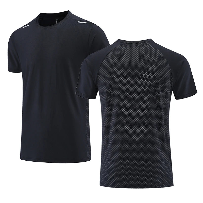 Quick Dry T-Shirt Men Running Fitness Sports Top Gym Training Shirt Breathable Jogging Casual Sportswear